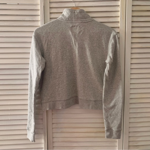 Quarter zip sweater with horizontal stripes across chest - Picture 4 of 5